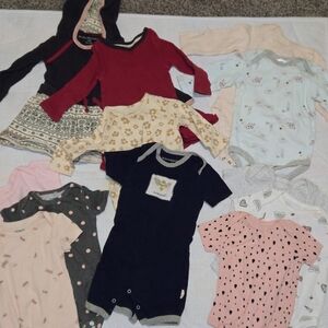 Carter's Colorful Bodysuit Collection - Red, Pink, Blue, Cream